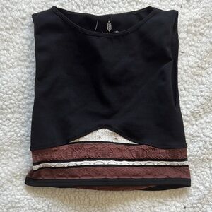 FP Movement by Free People Black and brown Sleeveless Crop Tank